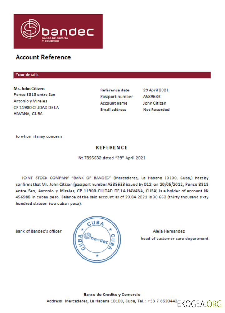 Cuba , Bandec , référence